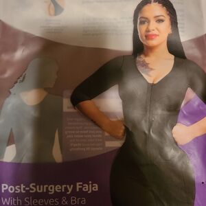 Snatched Body Post-Surgery Faja With Sleeves and Bra XS Extra Small